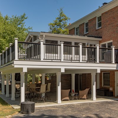 screened porch, deck and covered patio