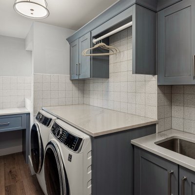 Laundry room with lake view